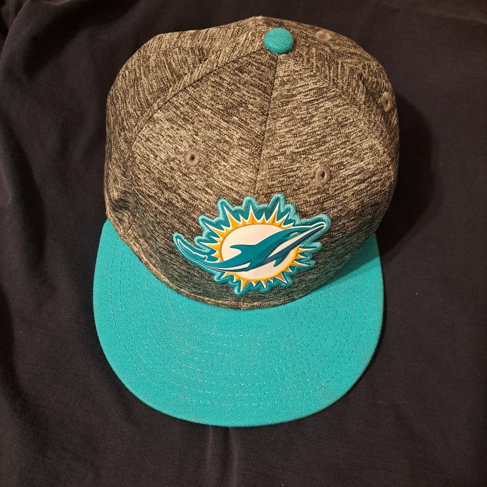 Miami Dolphins Cap with Teal Brim.  Adjustable size.  New Era